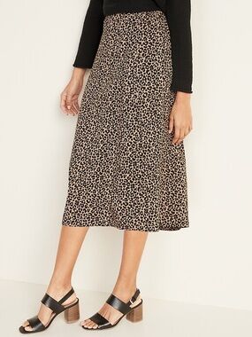 NWOT Old Navy Leopard Midi Slip Skirt